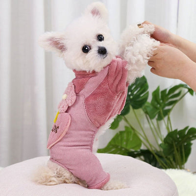 Fleece Flower Pattern Dog Jumpsuit