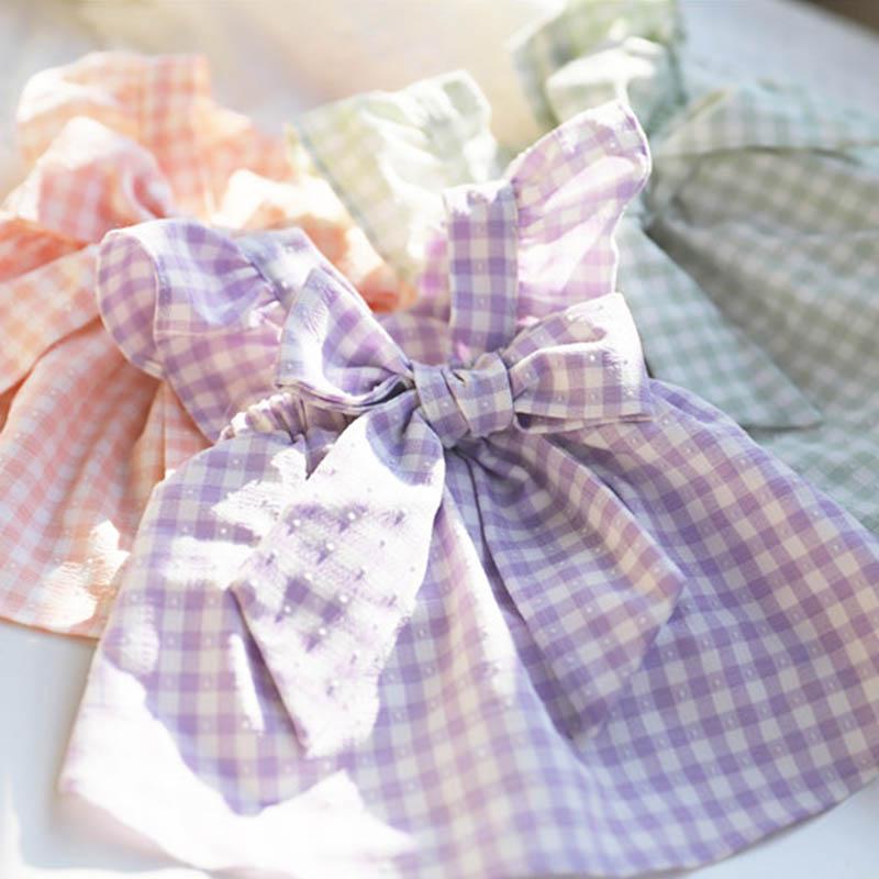 Plaid Bow Puppy Dresses