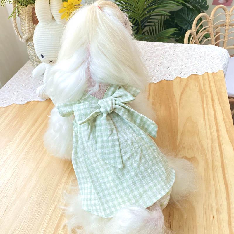 Plaid Bow Puppy Dresses