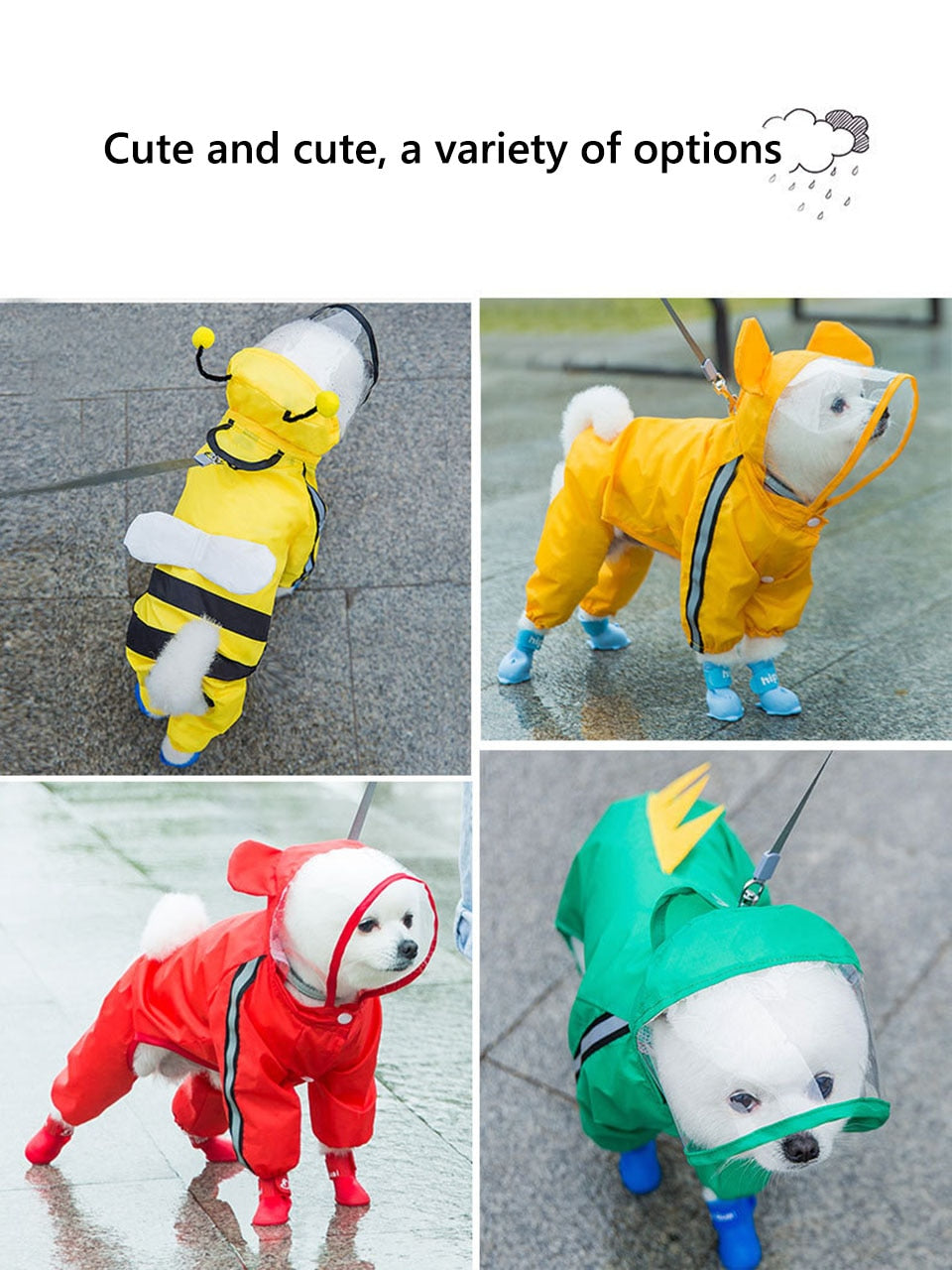 Hooded Raincoat/Shoes for Dogs