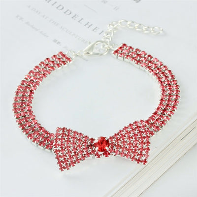 Rhinestone Bowknot Dog Cat Collar