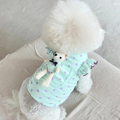 Polka Dot Dog Clothes With Bear Doll