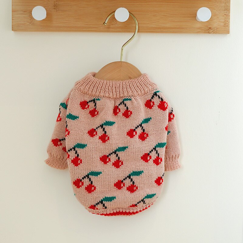 Cherry Printed Cat Dog Sweater