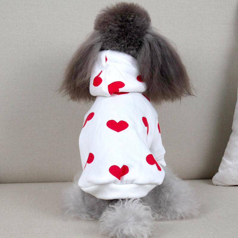 Cute Heart Dog Hoodie Sweatshirt