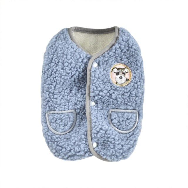 Winter Fleece Buttoned Dog Cat Vest Coat