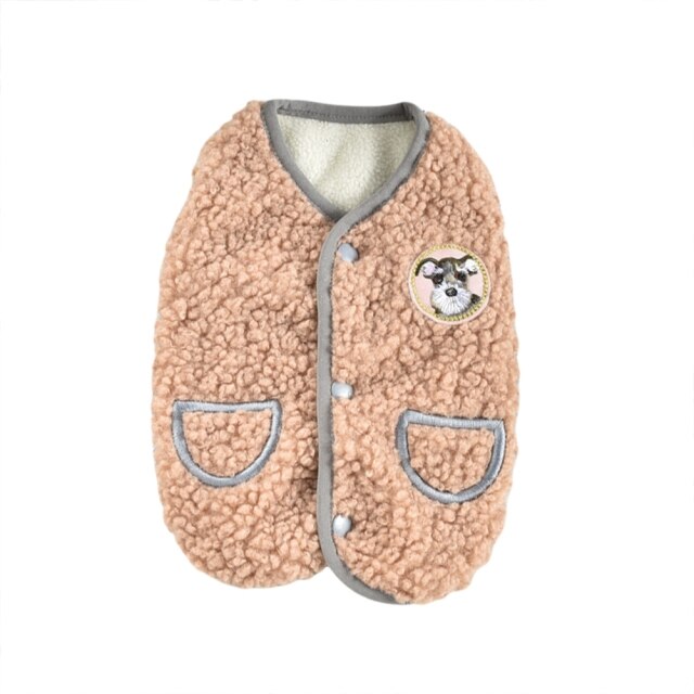 Winter Fleece Buttoned Dog Cat Vest Coat