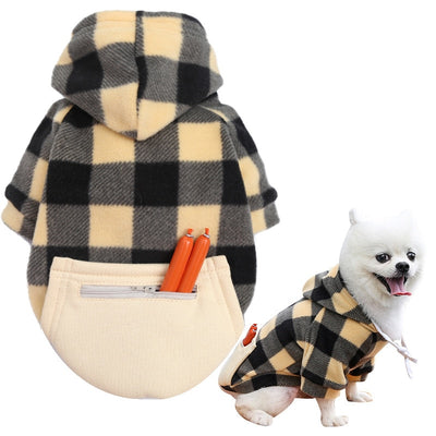 Winter Warm Plaid Dog Cat Hoodie