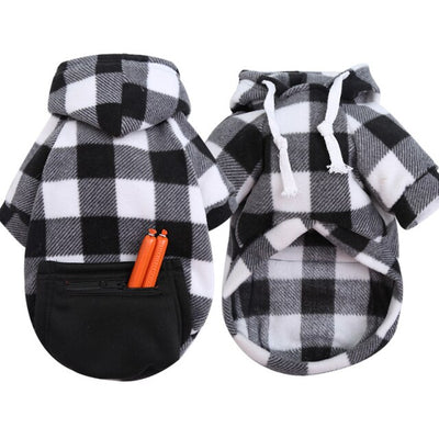 Winter Warm Plaid Dog Cat Hoodie