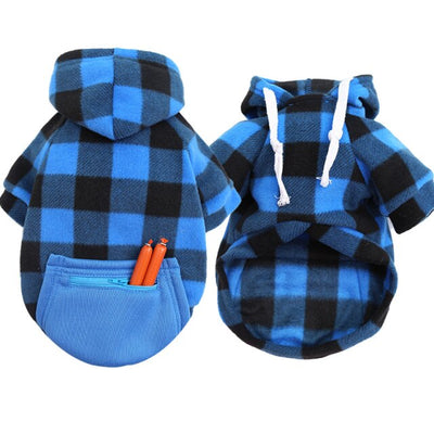 Winter Warm Plaid Dog Cat Hoodie