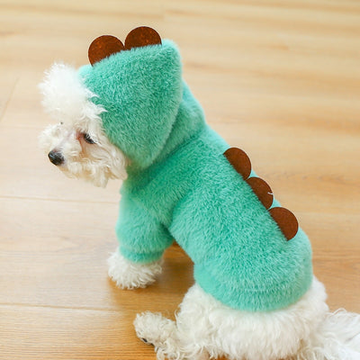Dinosaur Fleece Dog Hoodie Coat