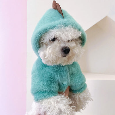 Dinosaur Fleece Dog Hoodie Coat