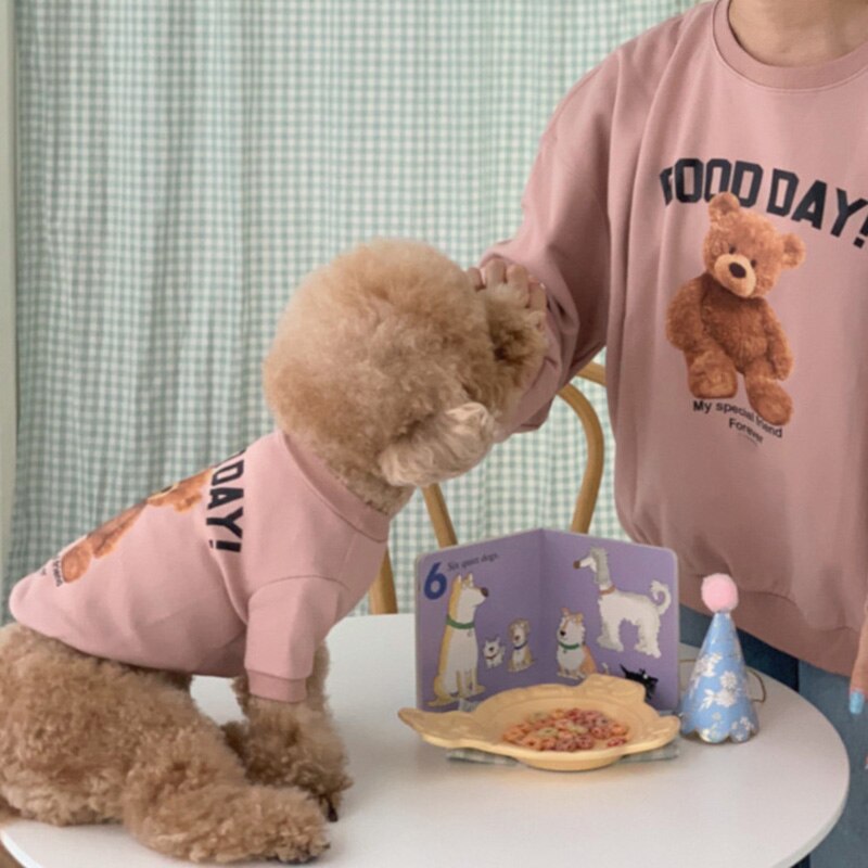 Teddy Printed Dog Cat Hoodie