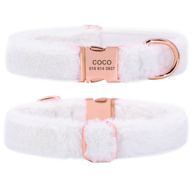 Soft Furry Personalized Dog Cat Collar