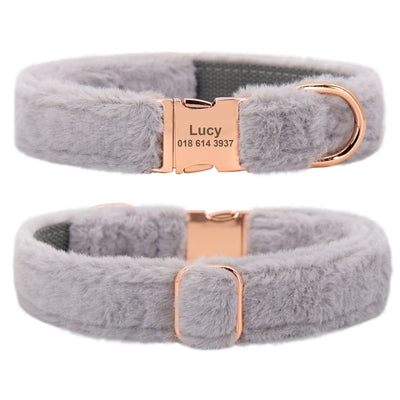 Soft Furry Personalized Dog Cat Collar
