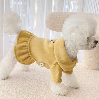 Sweet Solid Color Dog Dress Coat