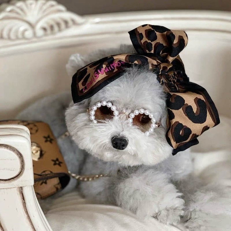 Artificial Pearl Dog Cat Sunglasses