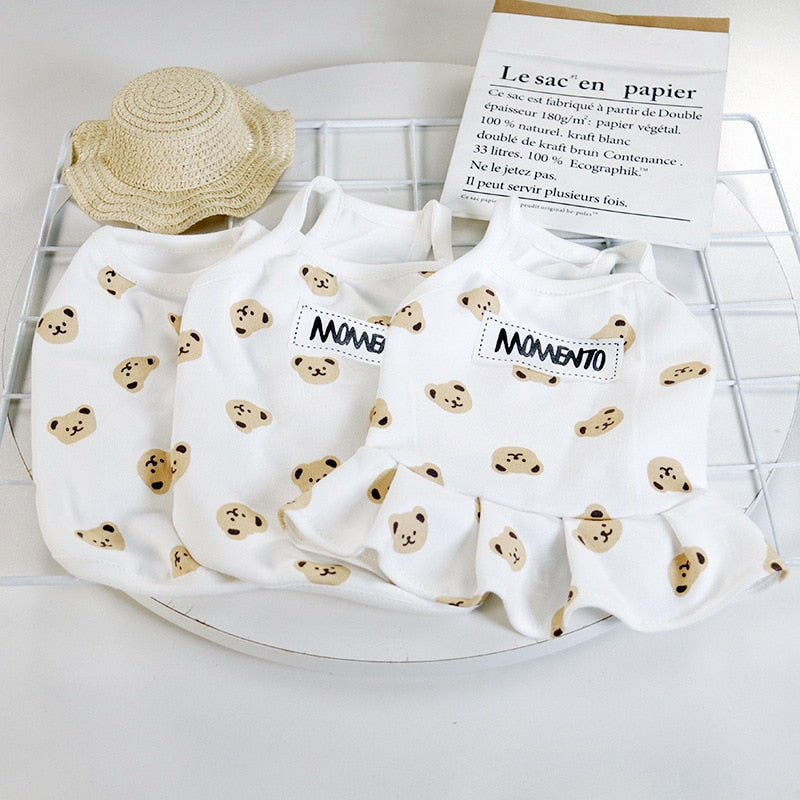 Cotton Bear Printed Dog Clothes